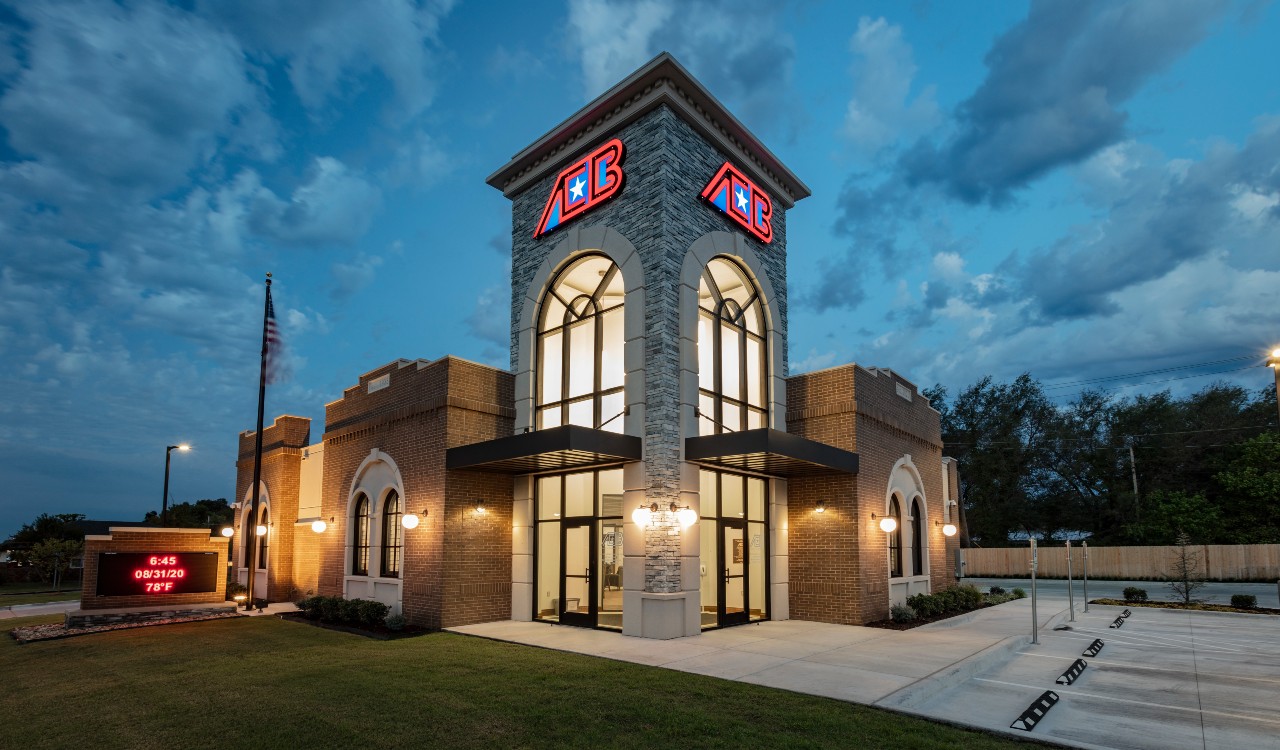 American Exchange Bank exterior image at sunset