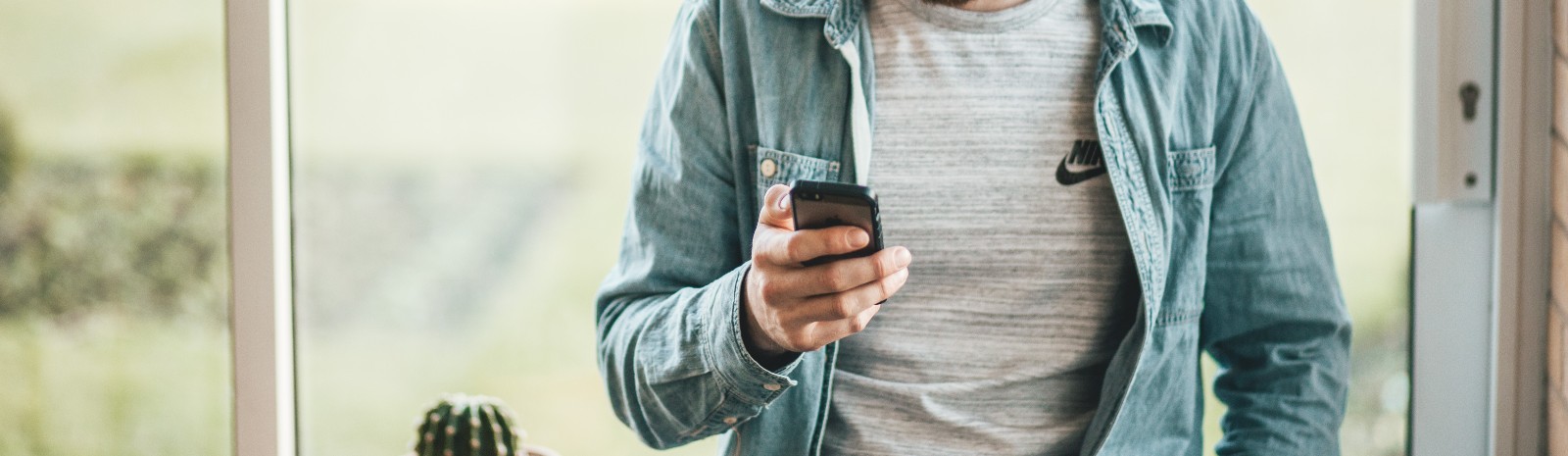 Man holding his phone